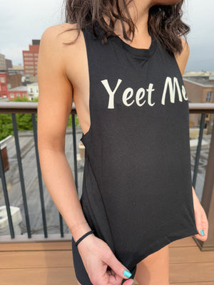 Women’s Yeet Me Racerback Cropped Tank