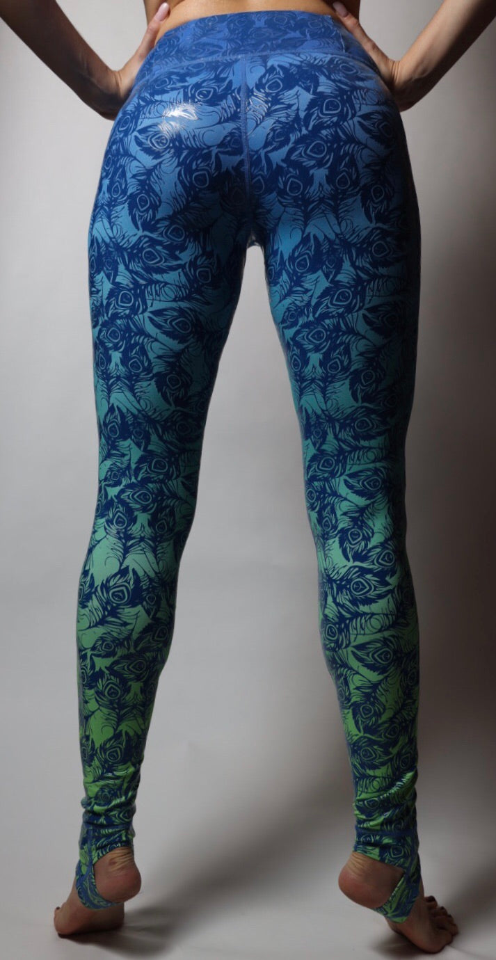 Peacock Ombré Goddess Grip Leggings